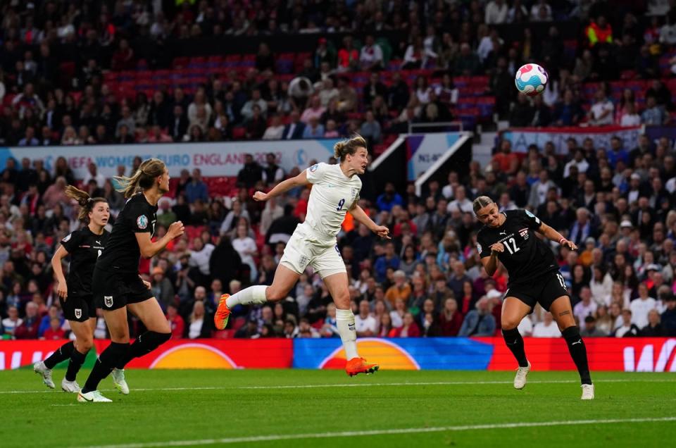 White (centre) in action during Wednesday’s match against Austria (Martin Rickett/PA) (PA Wire)