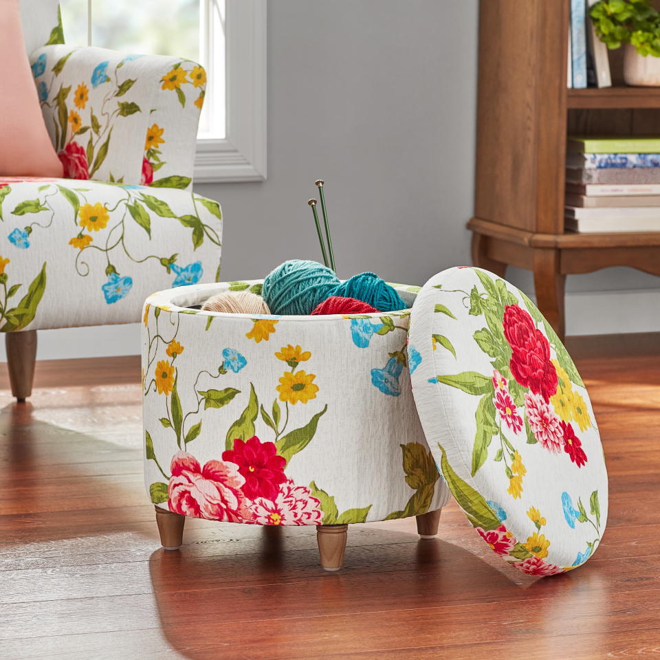 <p><a href="https://go.redirectingat.com?id=74968X1596630&url=https%3A%2F%2Fwww.walmart.com%2Fip%2FThe-Pioneer-Woman-Vintage-Floral-Fabric-Round-Storage-Ottoman-White%2F2136245377&sref=https%3A%2F%2Fwww.thepioneerwoman.com%2Fhome-lifestyle%2Fdecorating-ideas%2Fg43216159%2Fwalmart-farmhouse-style-furniture%2F" rel="nofollow noopener" target="_blank" data-ylk="slk:Shop Now;elm:context_link;itc:0;sec:content-canvas" class="link ">Shop Now</a></p><p>The Pioneer Woman Vintage Floral Fabric Round Storage Ottoman</p><p>walmart.com</p><p>$88.00</p><span class="copyright">Walmart</span>