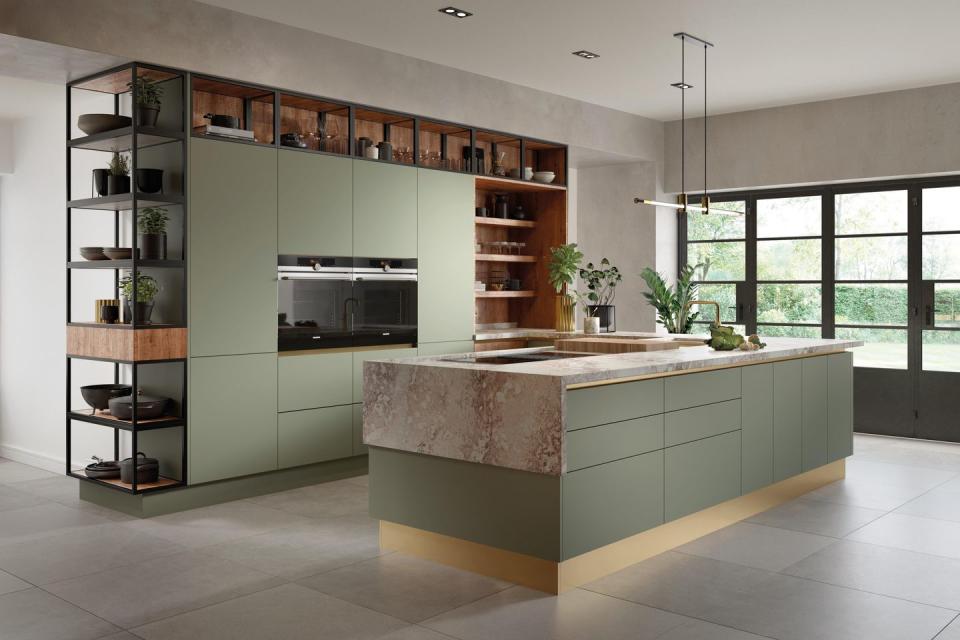 kitchen island ideas   mint green island