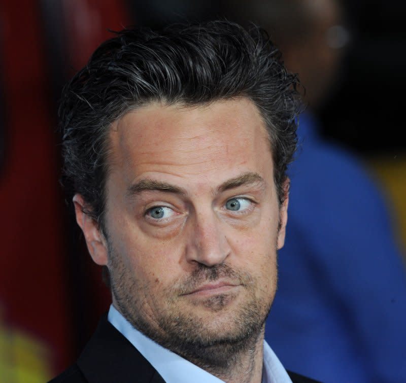 Matthew Perry attends the premiere of "The Invention of Lying" at Grauman's Chinese Theatre in the Hollywood section of Los Angeles in 2009. File Photo by Jim Ruymen/UPI