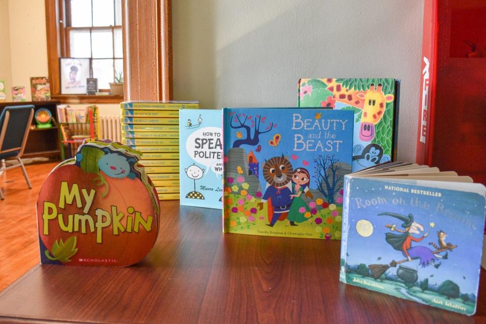 Books are displayed outside the The Children’s Book Fairy office at Pontifex. Although the organization initially focused on books and literacy, it quickly expanded to include mental health and family stability.