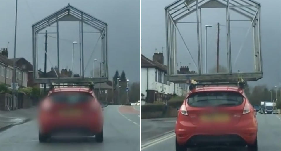 Driver spotted with greenhouse on roof