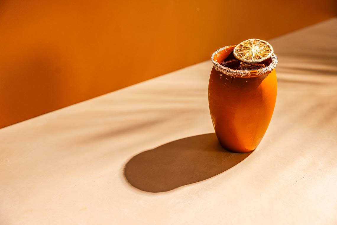 Alebrije Paloma combines Tequila Avion Blanco and Aperol with grapefruit, lime, agave, and ginger beer, a signature drink only available for Destination Oaxaca at Toro Toro Fort Worth.