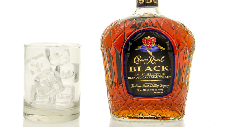 pictured crown royal whisky bottle