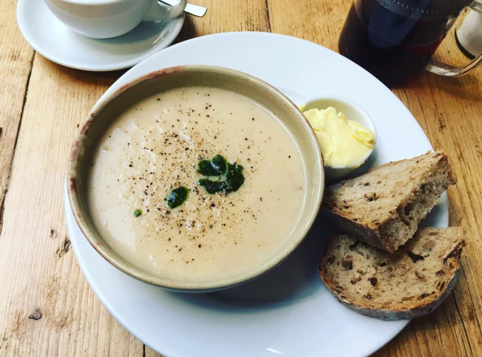 <p>Don’t judge a book by its cover. Celeriac might not be the prettiest vegetable on the blog, but it makes a darn good soup. Try <a rel="nofollow noopener" href="https://www.rivercottage.net/recipes/celeriac-soup" target="_blank" data-ylk="slk:this River Cottage recipe;elm:context_link;itc:0;sec:content-canvas" class="link ">this River Cottage recipe</a> to make up a batch to take to work with you [Photo: Instagram/georginaweston1] </p>