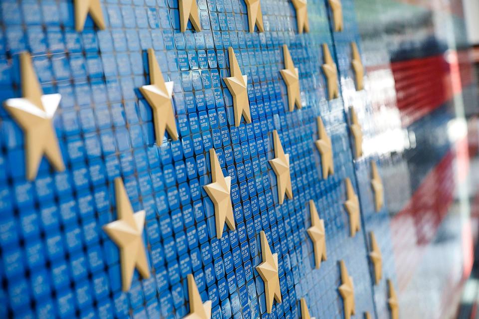 The VAU Fallen Heroes Memorial makes a stop at the Tufts Library in Weymouth.