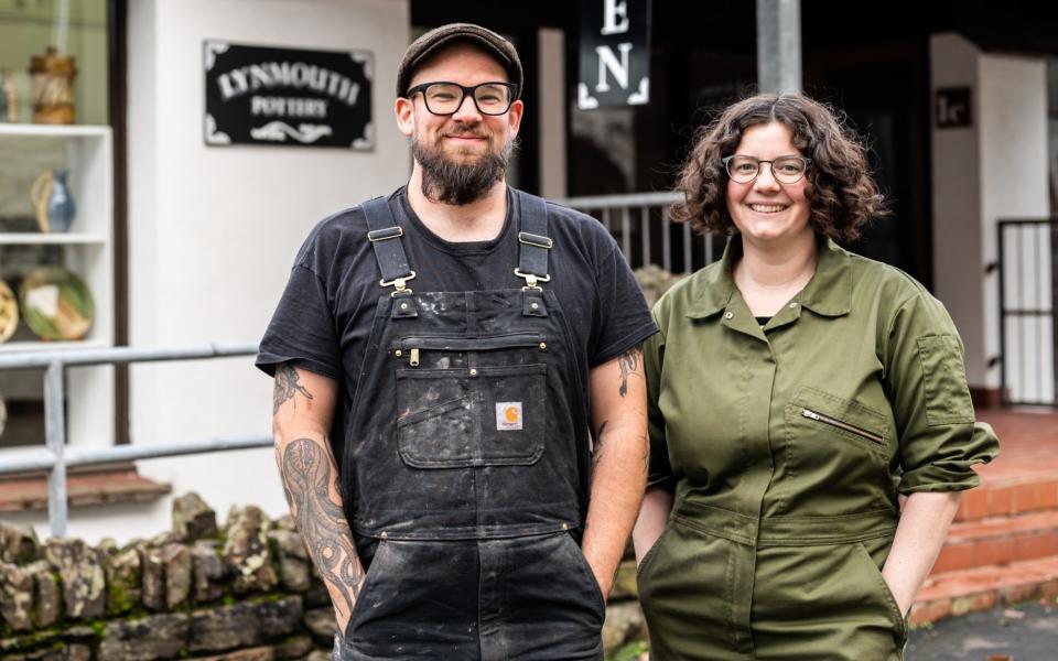 Russell Kingston and Jessica Turrell run a pottery shop in Lynmouth, which is 'basically empty' over winter - Matt Glover Photography