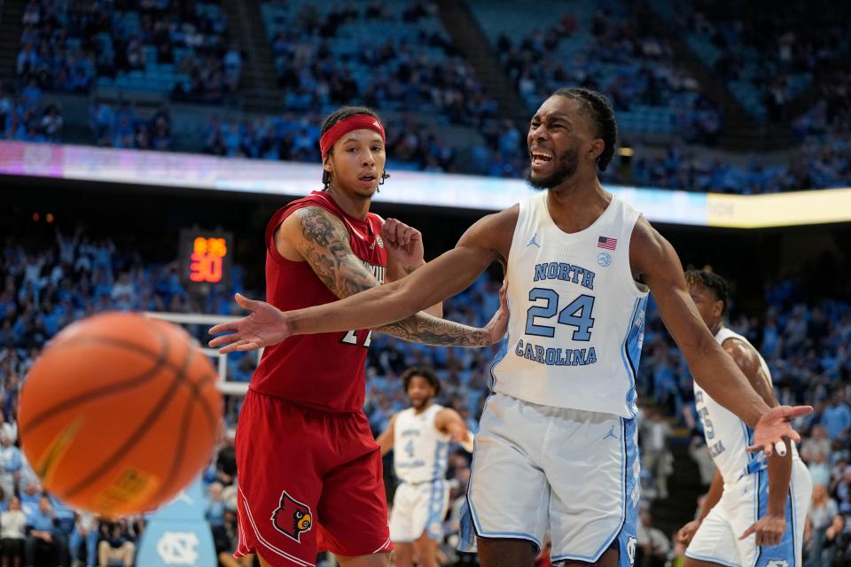 Forward Jae'Lyn Withers (24) reached the Sweet 16 with North Carolina, but he had a smaller role.