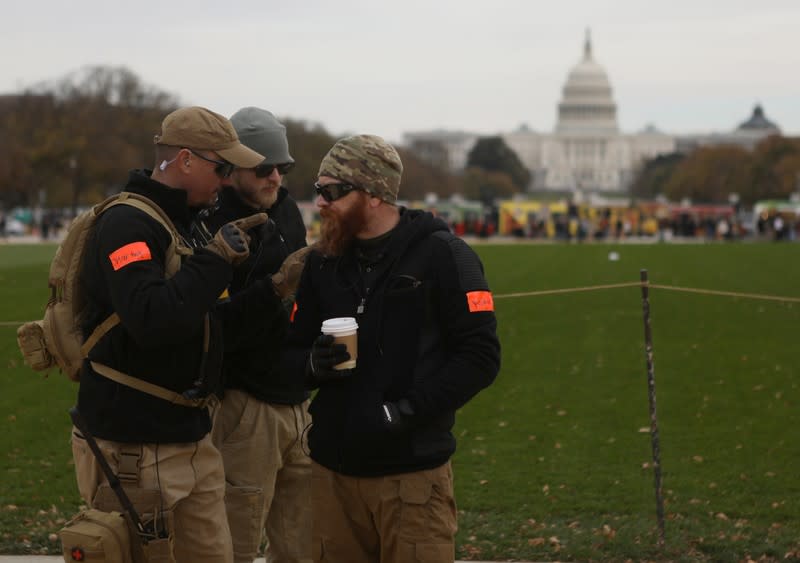 Militia members and pro-gun rights participate in the "Declaration of Restoration" rally in Washington, D.C.