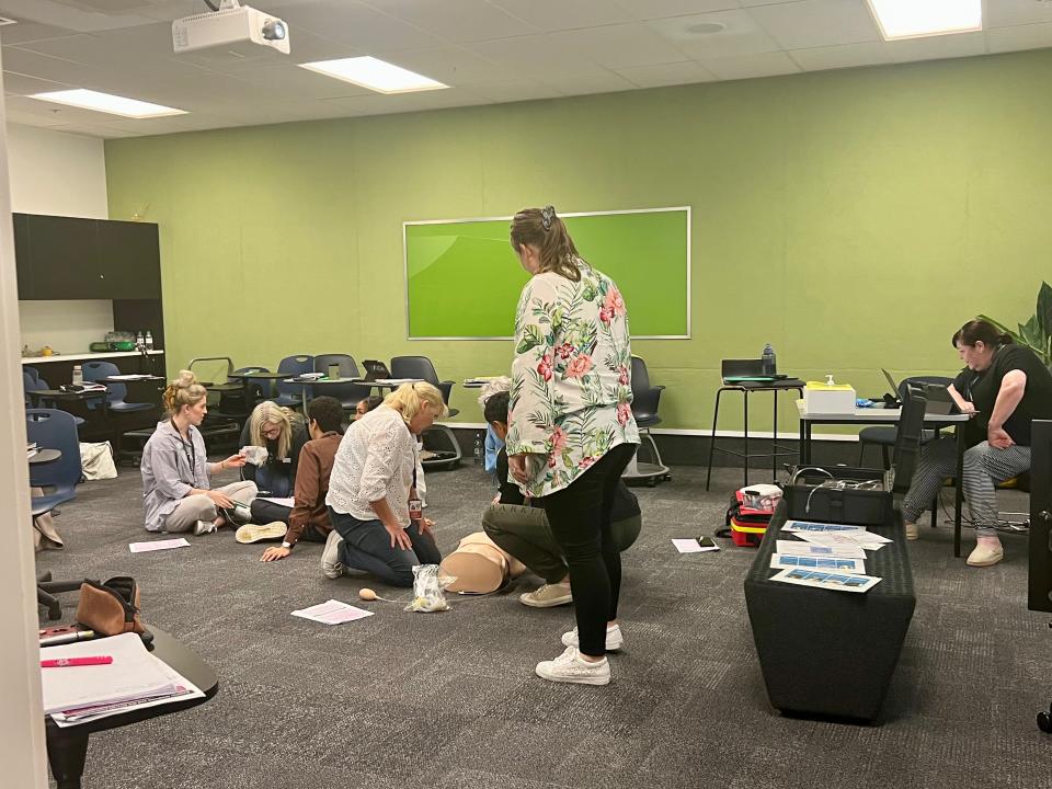 Trainees in the medical course — Air New Zealand's Academy of Learning in Auckland.