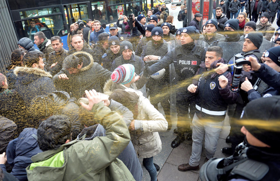 Protesters in Ankara, Turkey