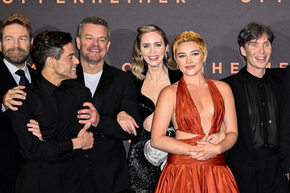 The cast of Oppenheimer walked out of the London premiere in solidarity following the strike announcement (Gareth Cattermole/Getty Images)