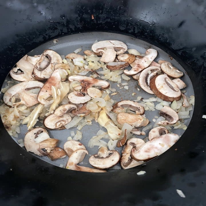 Prepping the spaghetti sauce