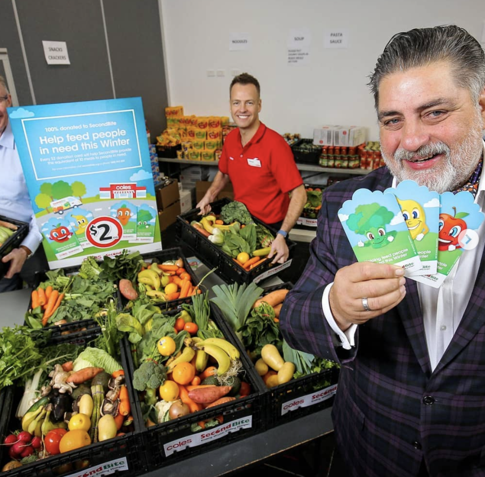 In June, Coles launched its winter appeal to support charity SecondBite with help from ex-MasterChef judge Matt Preston. Photo: Instagram/secondbiteorg.