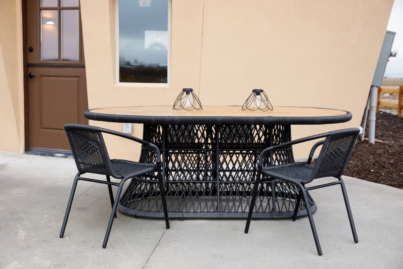 Outdoor dining furniture.