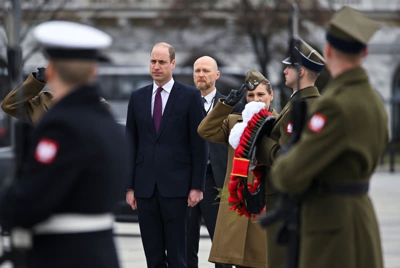 Britain's Prince William visit to Poland