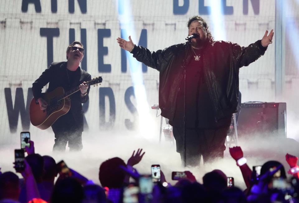 Jelly Roll performs at the CMT Music Awards at the Moody Center earlier this year. The ceremony will return on April 7.