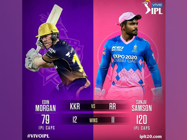 KKR skipper Eoin Morgan and Rajasthan Royals captain Sanju Samson (Image: IPL Twitter)