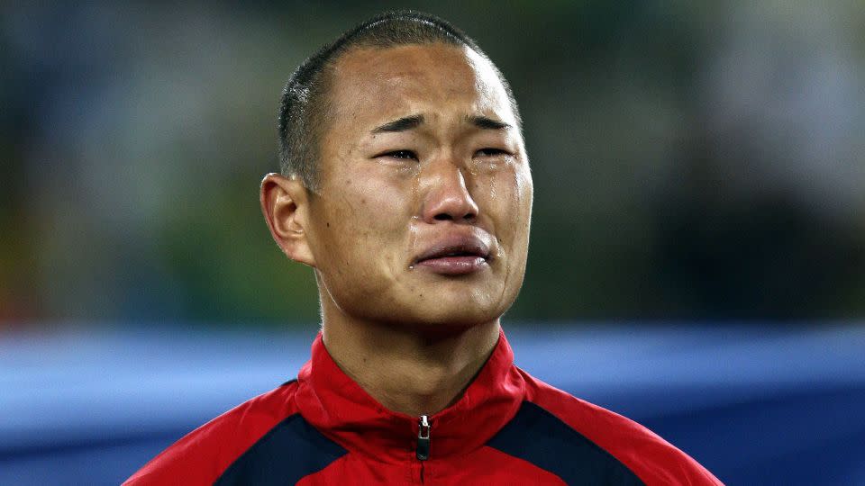 Jong Tae Se cried during North Korea's national anthem before the team faced Brazil in the 2010 World Cup. - Carl Recine/Action Images/Reuters