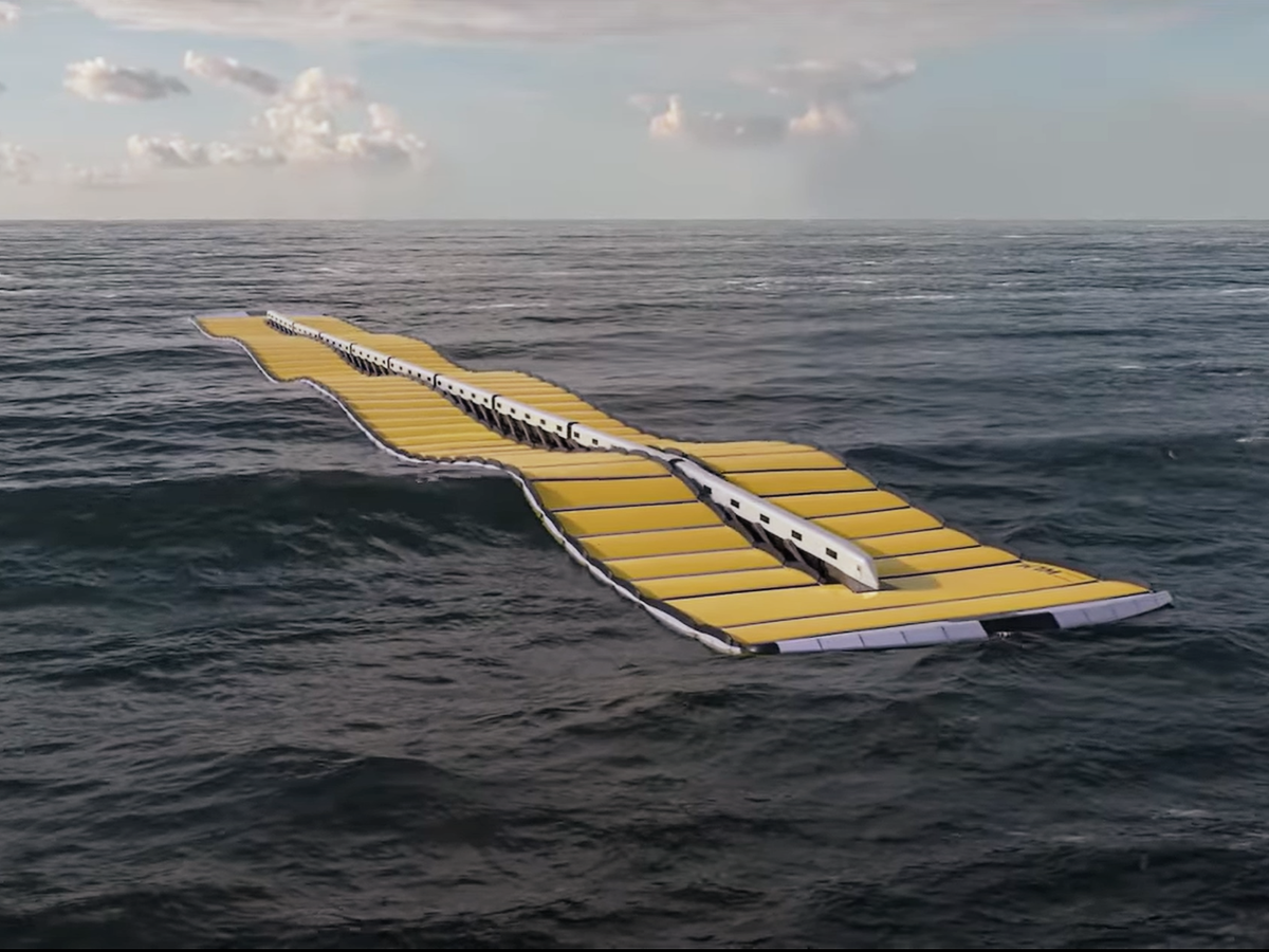 A concept of the Waveline Magnet, designed by Sea Wave Energy Ltd (SWEL)