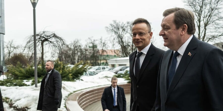 The head of the Foreign Ministry of Hungary Peter Sijarto and the head of the Ministry of Foreign Affairs of Belarus Serhiy Aleynyk