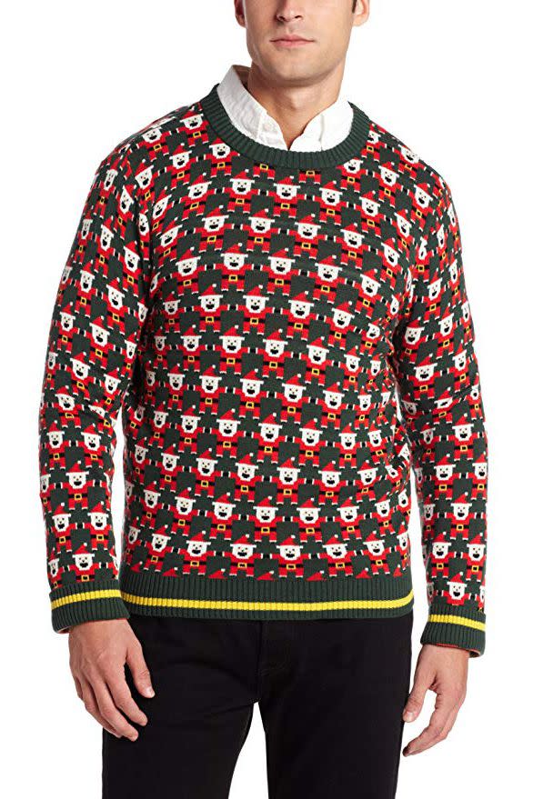 Alex Stevens Men's 8-Bit Santa Ugly Christmas Sweater