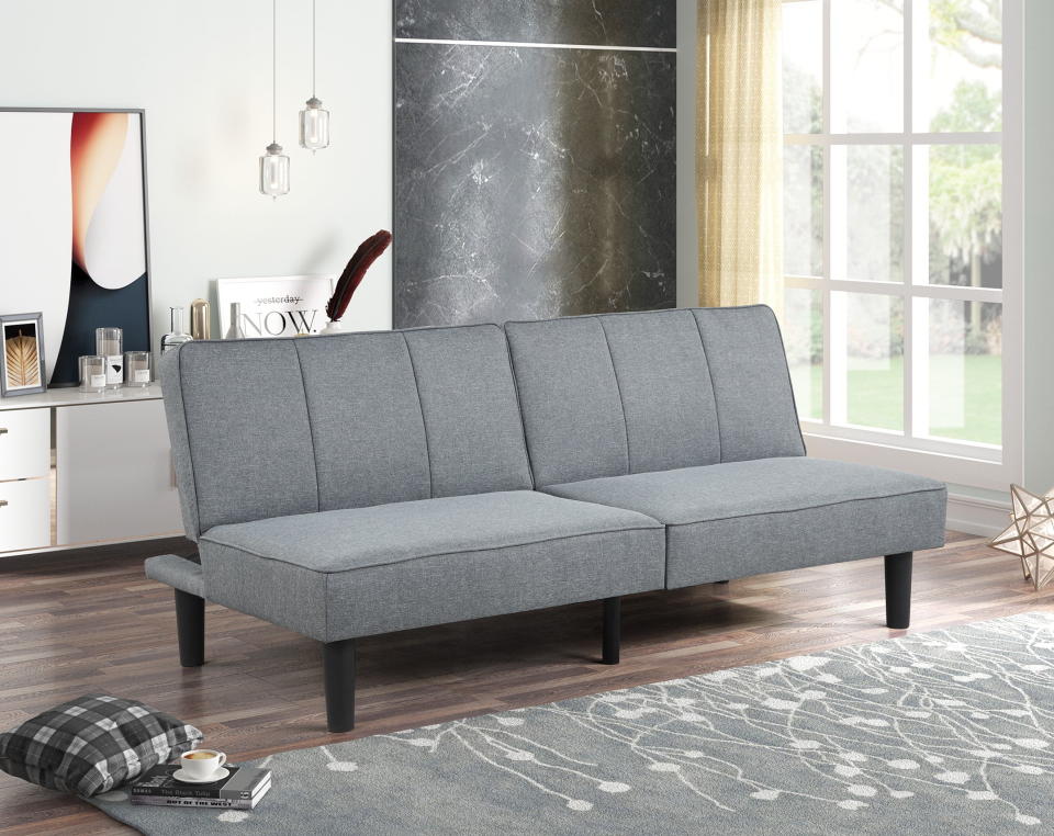 <p><a href="https://go.redirectingat.com?id=74968X1596630&url=https%3A%2F%2Fwww.walmart.com%2Fip%2FMainstays-Studio-Futon-Gray-Linen-Upholstery%2F231838007&sref=https%3A%2F%2Fwww.womansday.com%2Fhome%2Fg60848981%2Fmost-comfortable-futons%2F" rel="nofollow noopener" target="_blank" data-ylk="slk:Shop Now;elm:context_link;itc:0;sec:content-canvas" class="link ">Shop Now</a></p><p>Mainstays Studio Futon </p><p>walmart.com</p><p>$124.00</p><span class="copyright">Walmart </span>