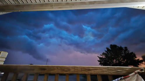 Purple cloud photo from Amy Jarboe in Rural Chautauqua County on 4-30
