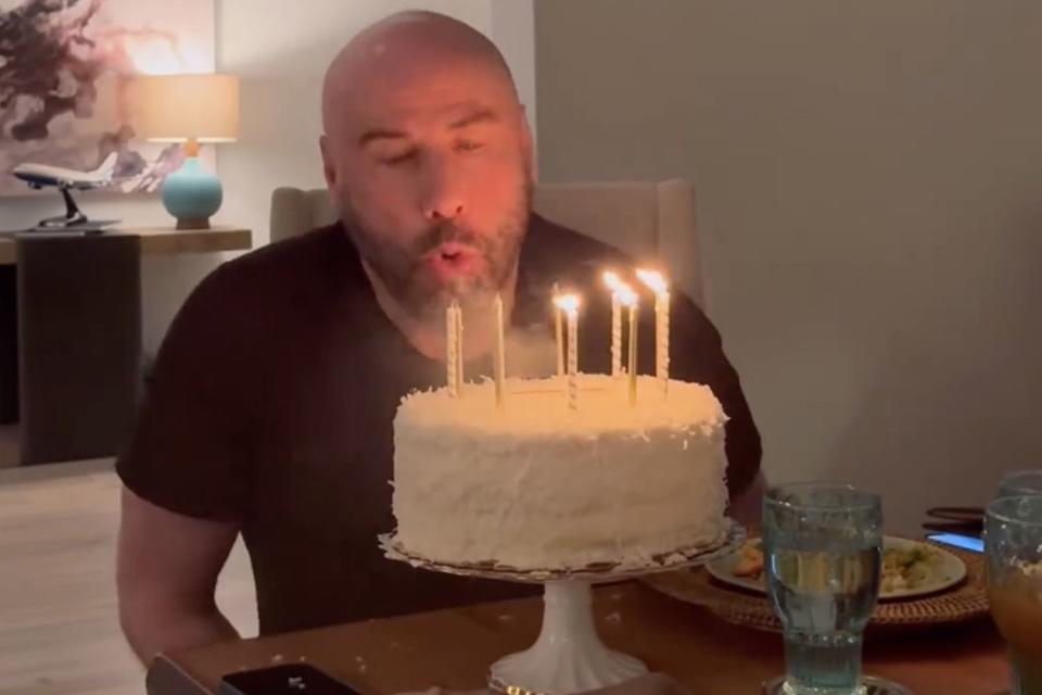 <p>John Travolta/Instagram</p> John Travolta celebrates turning 70