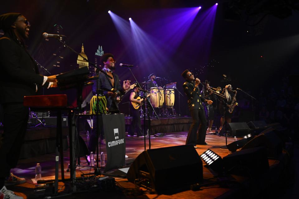 Cimafunk and the Tribe play on the "Austin City Limits" stage in May.