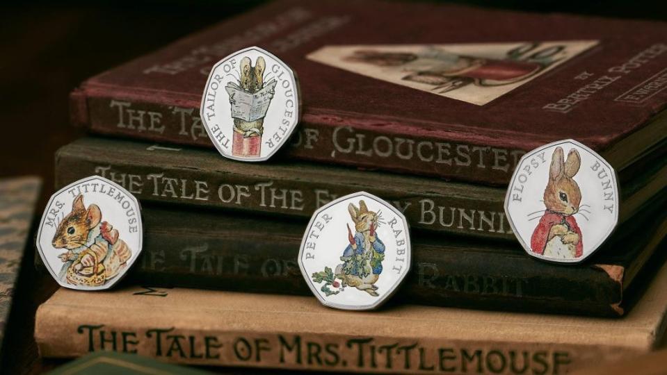 A collection of Beatrix Potter coins, similar to those stolen from Mr McGhee. Stock image. PA