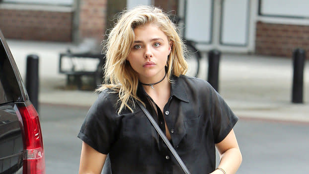 Chloe Grace Moretz shows off her legs as she sports a co-ord while