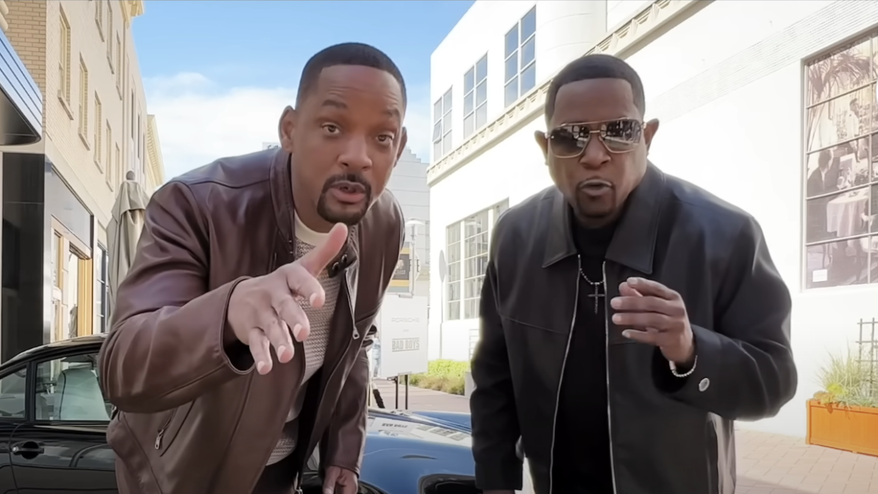  Will smith and martin lawrence introducing the bad boys: ride or die trailer. 
