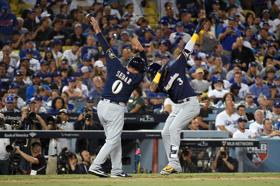 The Milwaukee Brewers blanked the Los Angeles Dodgers, 4-0, in Game 3 of the NLCS. (Getty Images)