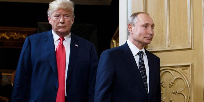 Former President Donald Trump and Russian President Vladimir Putin in Helsinki, Finland on July 16, 2018.