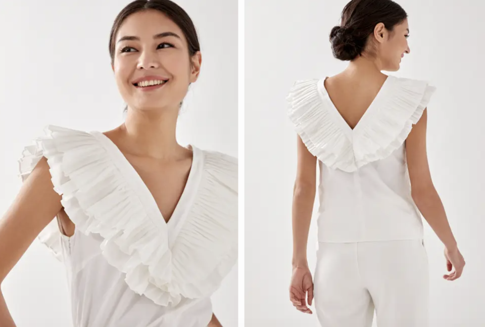 PHOTO: Love, Bonito. Jacie Pleated Ruffle Top