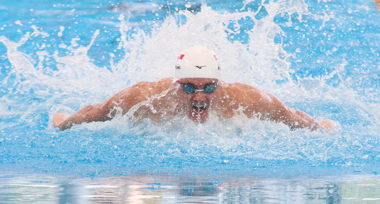 Singapore’s Joseph Schooling competes in the 50m butterfly heats on Monday (21 August) at the Kuala Lumpur SEA Games. (PHOTO: Hannah Teoh/Yahoo News Singapore)