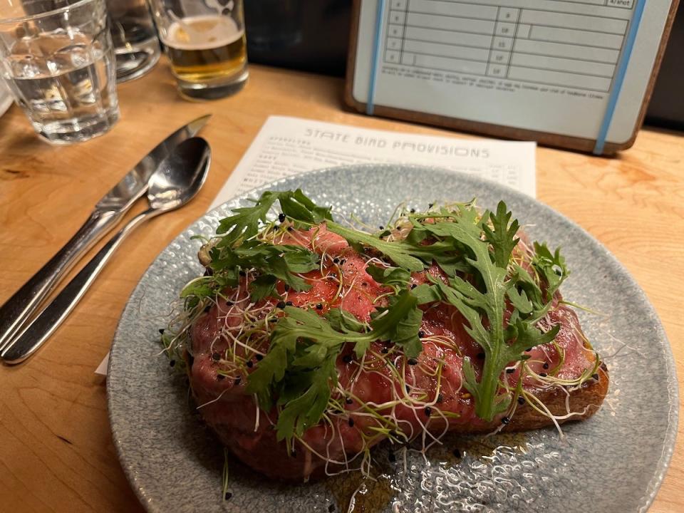 State Bird Provisions serves up A5 wagyu toast (Ellie Seymour)