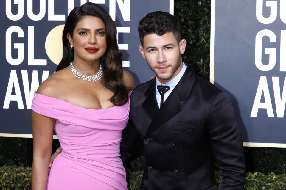 Priyanka Chopra and Nick Jonas at the Annual Golden Globe Awards.