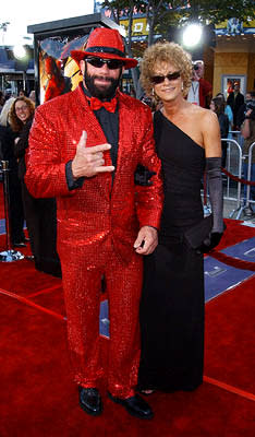 "Macho Man" Randy Savage with lovely companion at the LA premiere of Columbia Pictures' Spider-Man