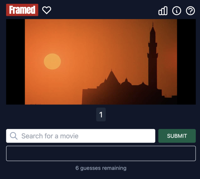 Framed is like Wordle but with movie stills to identify