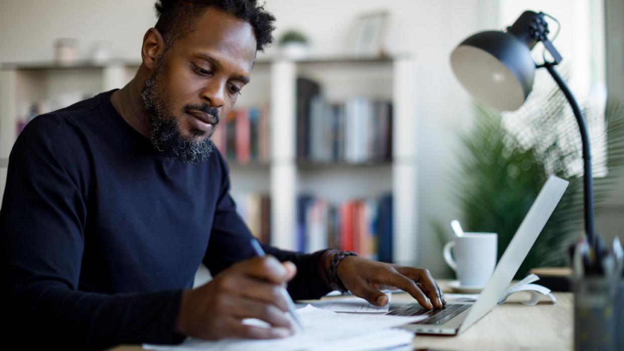 Man working at home