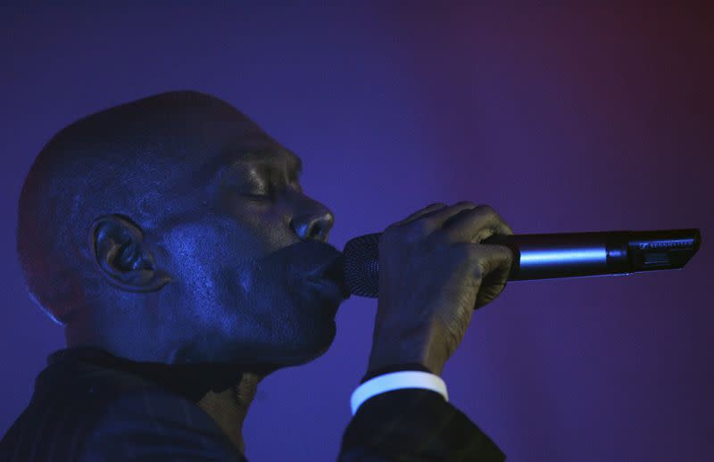Maxi Jazz of British band "Faithless" performs on stage in Riga September 26, 2007.