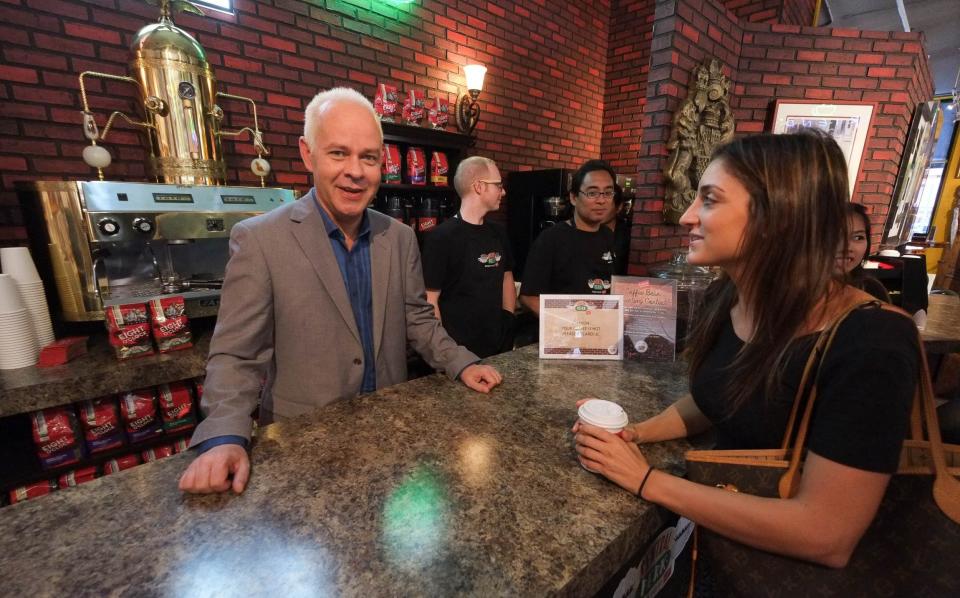 James Michael Tyler greets Friends fans as Gunther, his character, at a pop-up shop in 2014 - Rob Kim