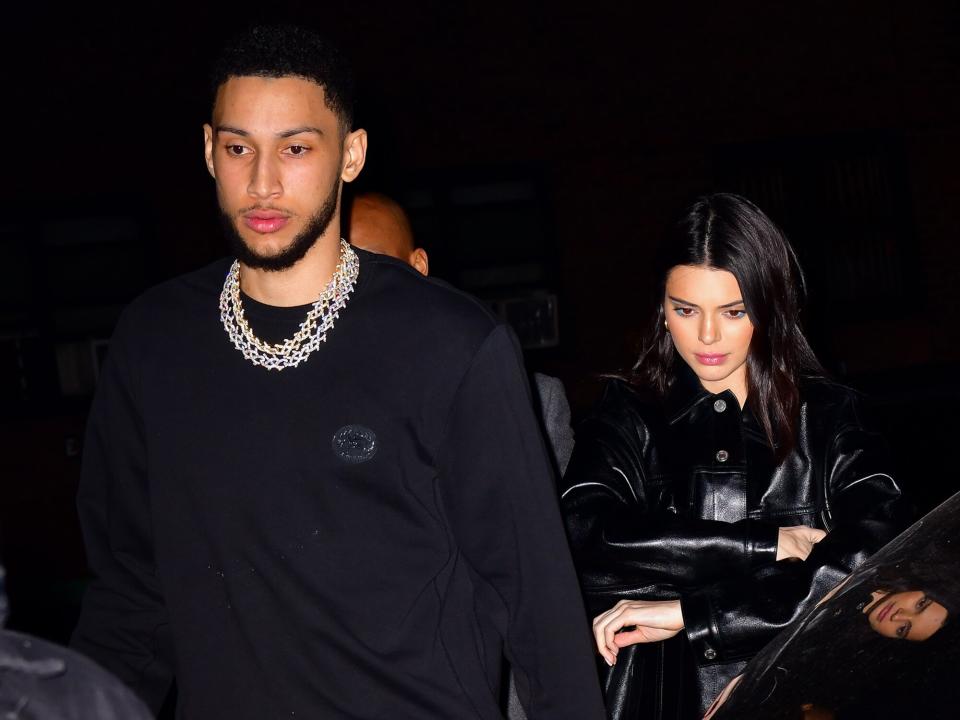 Ben Simmons and Kendall Jenner arrive to Marquee New York on February 14, 2019 in New York City