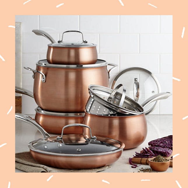 Anolon Cookware Sets Bronze - Bronze & Stainless Steel 10-Piece Cookware  Set - Yahoo Shopping