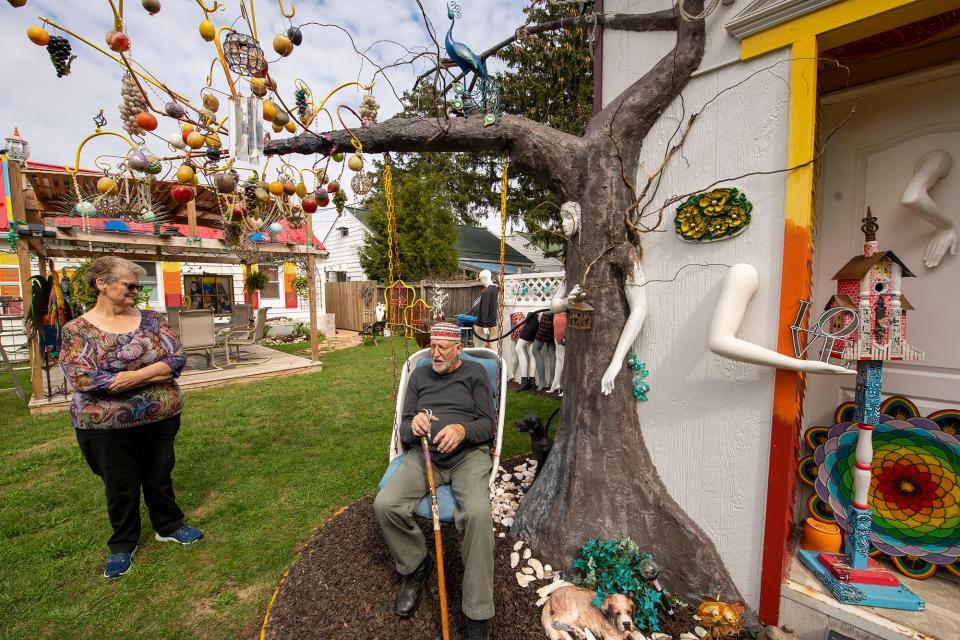 Parker James Hooker built a swing to sit in and think about his 31-year-old daughter Patricia Ann Houck, who died of brain cancer shortly before the pandemic.