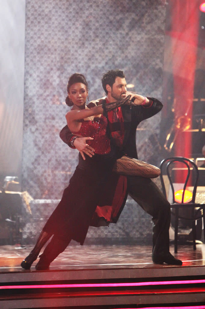 Maksim Chmerkovskiy and Brandy perform on "Dancing with the Stars."