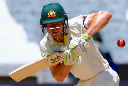 FILE PHOTO - Cricket - Ashes test match - Australia v England - MCG, Melbourne, Australia, December 26, 2017. Australia's Cameron Bancroft avoids a short delivery bowled by England's James Anderson during the first day of the fourth Ashes cricket test match. REUTERS/David Gray/File Photo