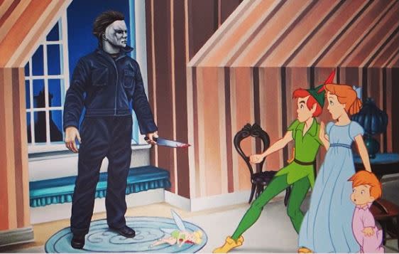The Shape visits Peter Pan and Wendy on Halloween night. Art by Jose Rodolfo Loaiza Ontiveros.